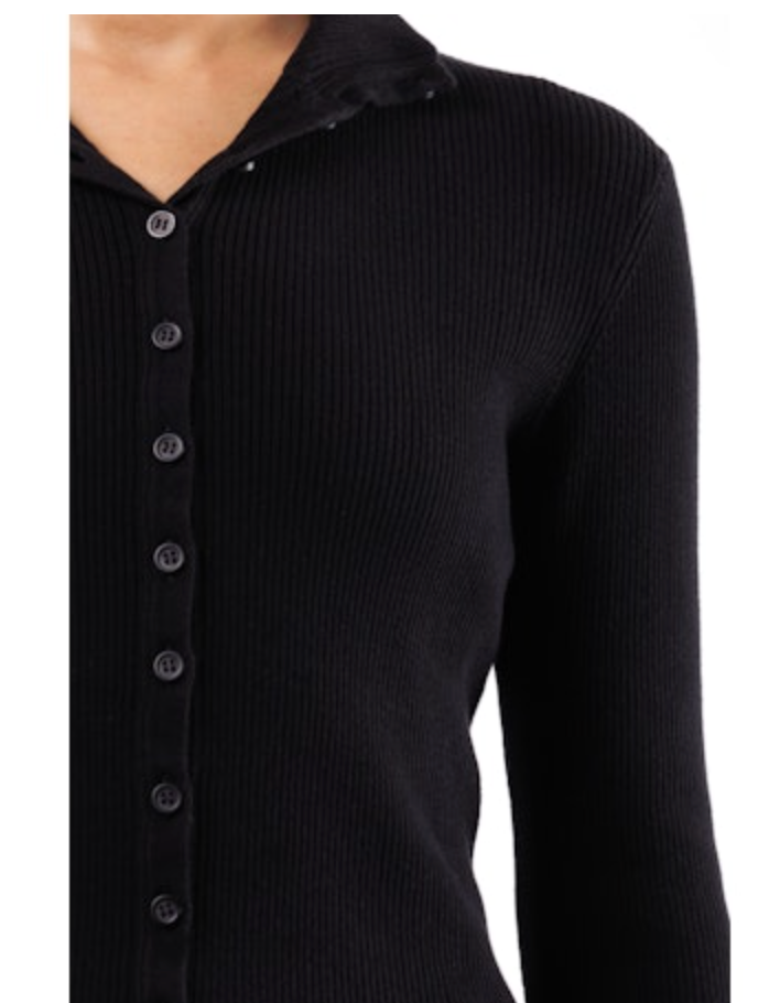 Shrunken Mock Turtleneck | Nero