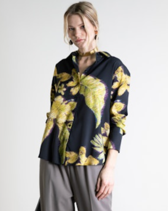 Button-Down Collar Top | Gold