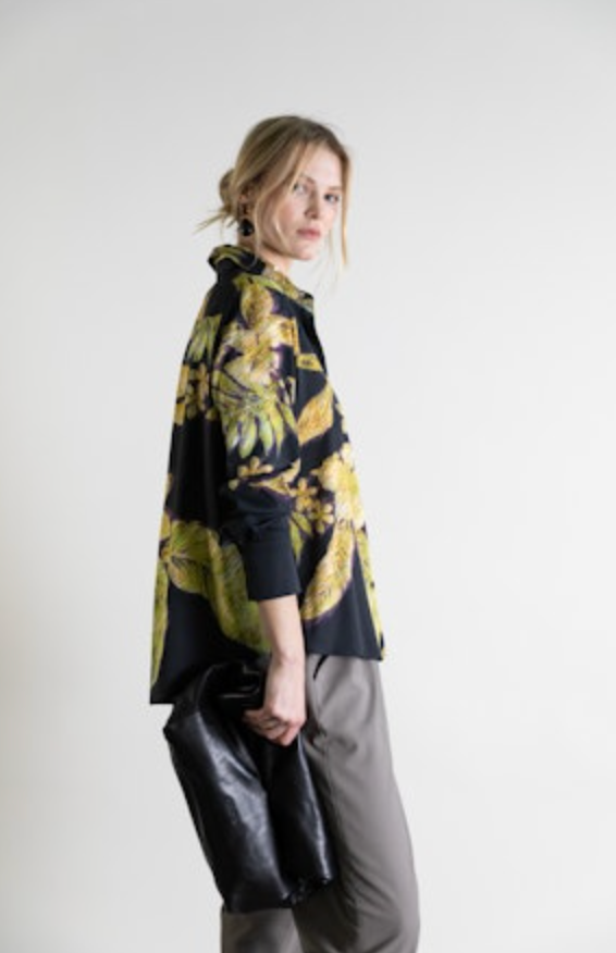 Button-Down Collar Top | Gold