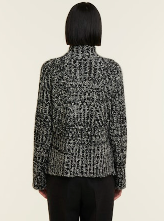 Baco Knitted Cardigan | Black & Cream