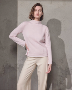 Mock Neck Sweater | Rose Quartz & Optical