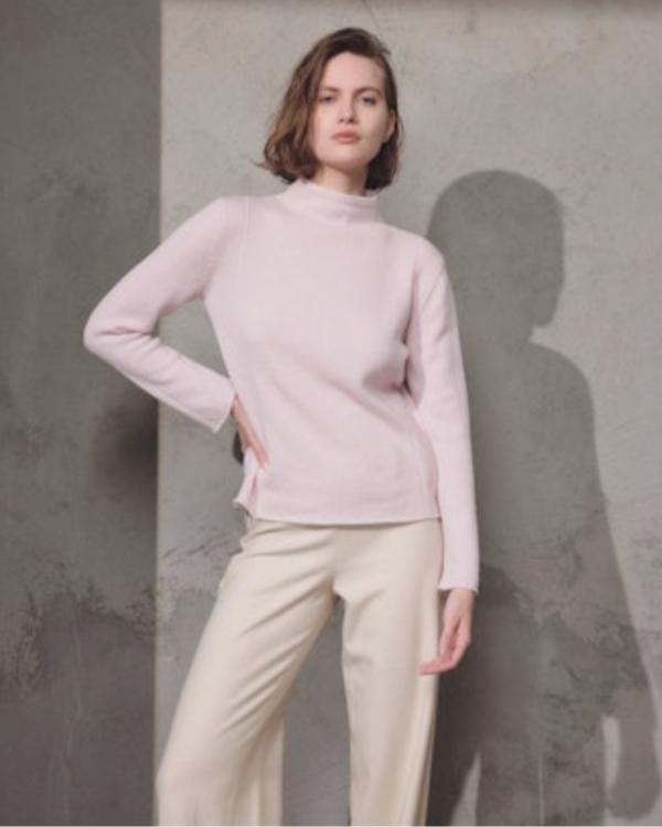 Mock Neck Sweater | Rose Quartz & Optical