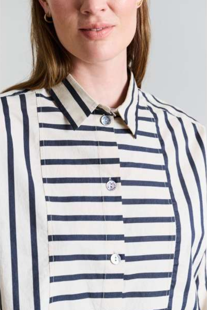 Shirt with Pleats | Pirate Stripes
