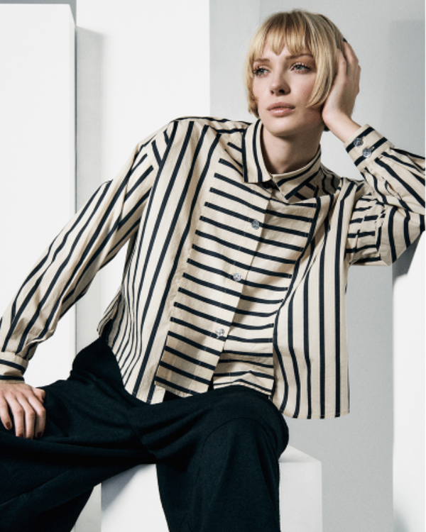 Shirt with Pleats | Pirate Stripes