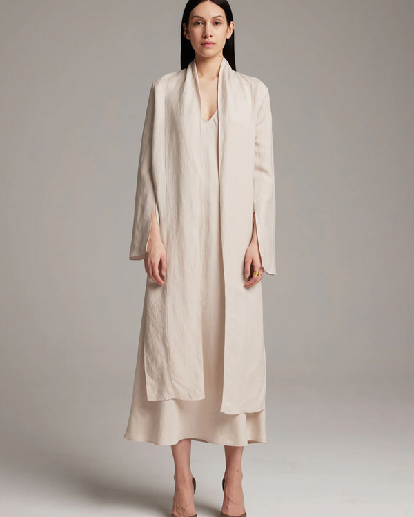 Linen Featherlight Wrap Blouse | Ecru