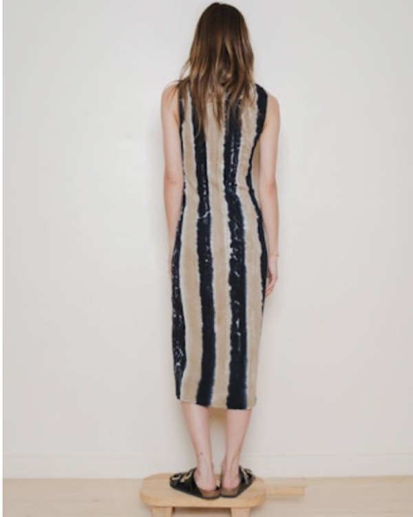 Column Midi Dress | Neutral Stripes