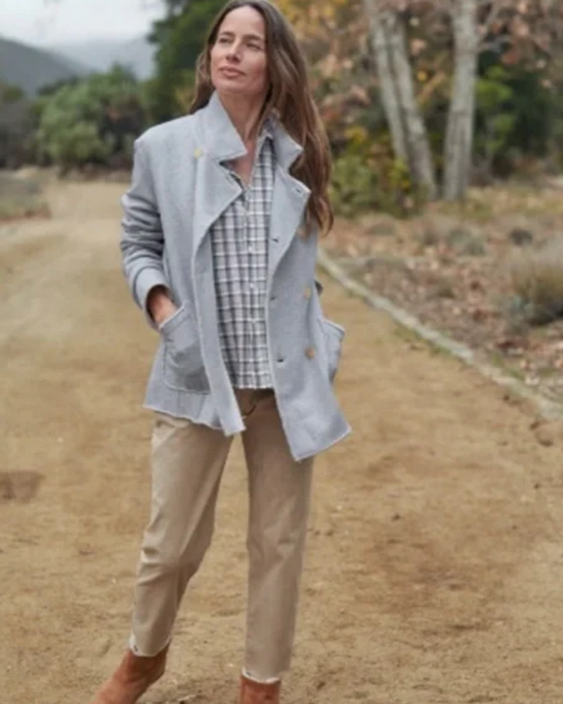 Belfast Triple Fleece Peacoat | Grey Melange