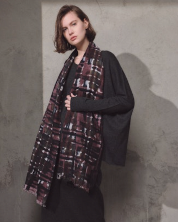 Pashmina Tartan | Blue, Aubergine, Loden