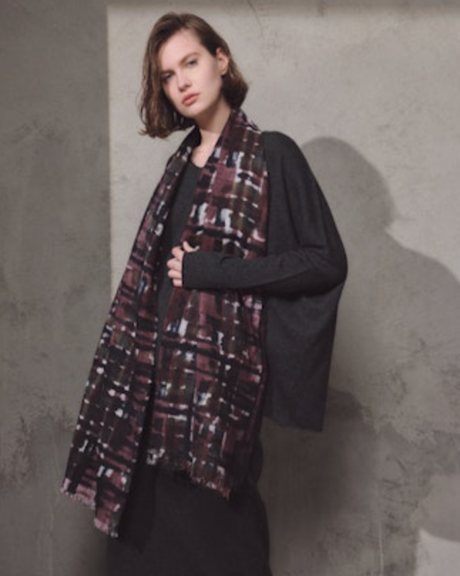 Pashmina Tartan | Blue, Aubergine, Loden