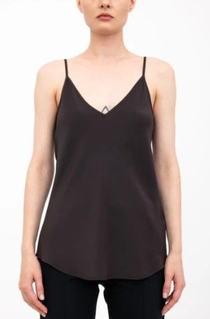 Elaine Kim Henrietta Silk Bias v neck Camisole Java shop at well heeled vt