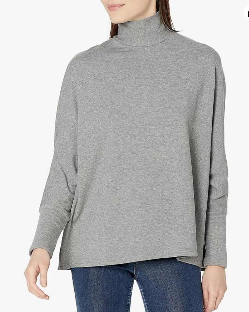 French Terry Mock Neck Long Sleeve | Cream
