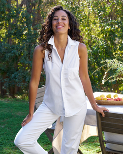Fiona Woven Button-Up | White