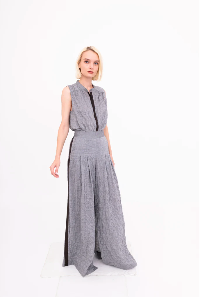 Braxton Wide Leg Pant | Stone