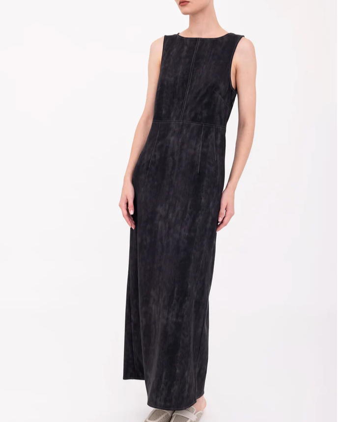 Bergenia Scuba Tank Long Dress | Black