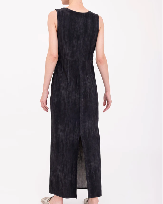 Bergenia Scuba Tank Long Dress | Black