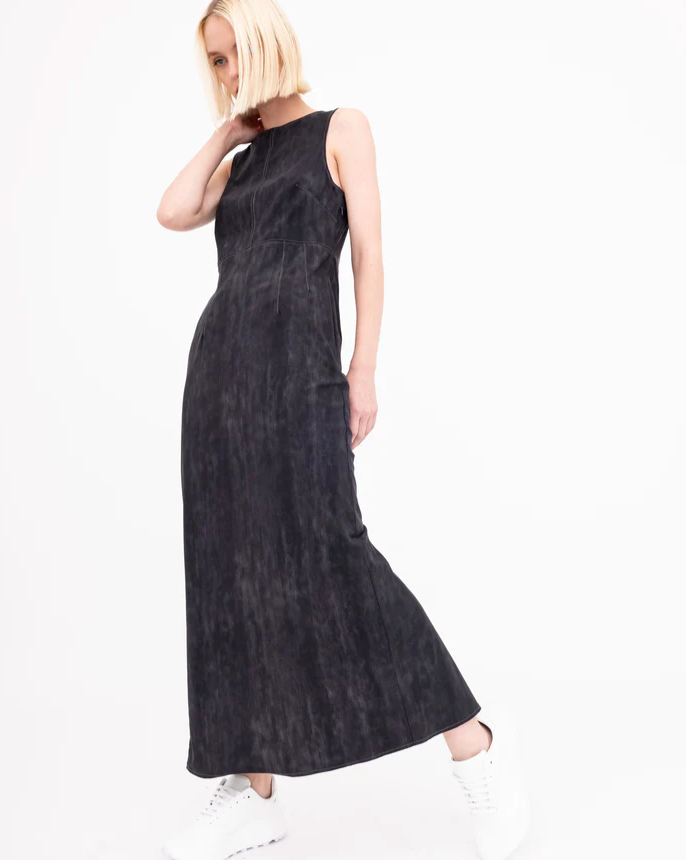 Bergenia Scuba Tank Long Dress | Black