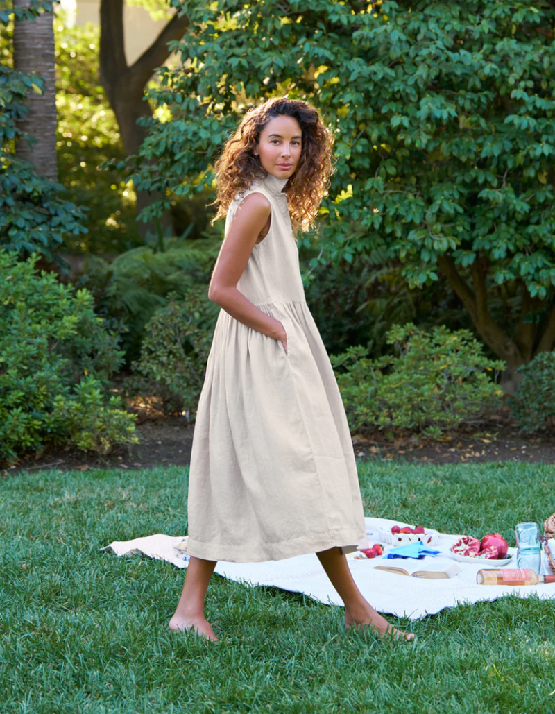 Daphne Linen Shirtdress | Sand