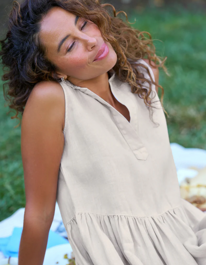 Daphne Linen Shirtdress | Sand