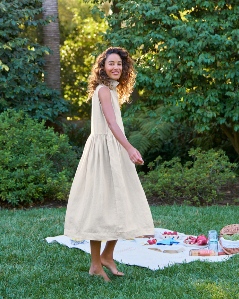 Daphne Linen Shirtdress | Sand