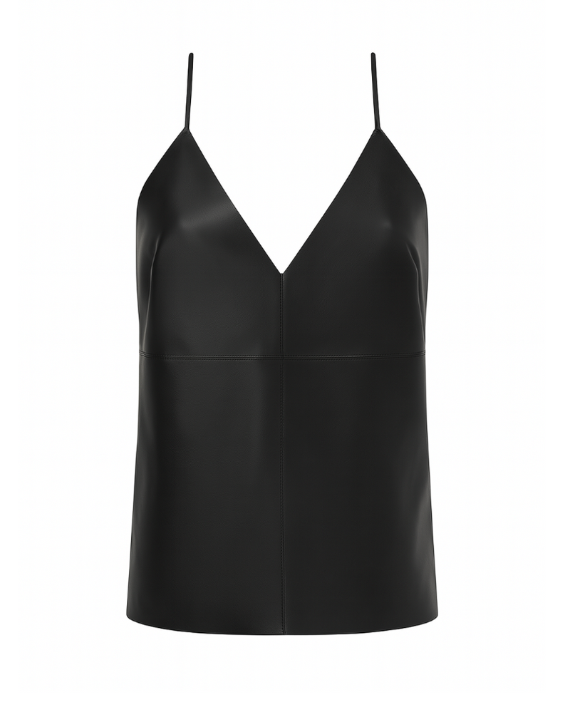 Kirby Leather Camisole | Black
