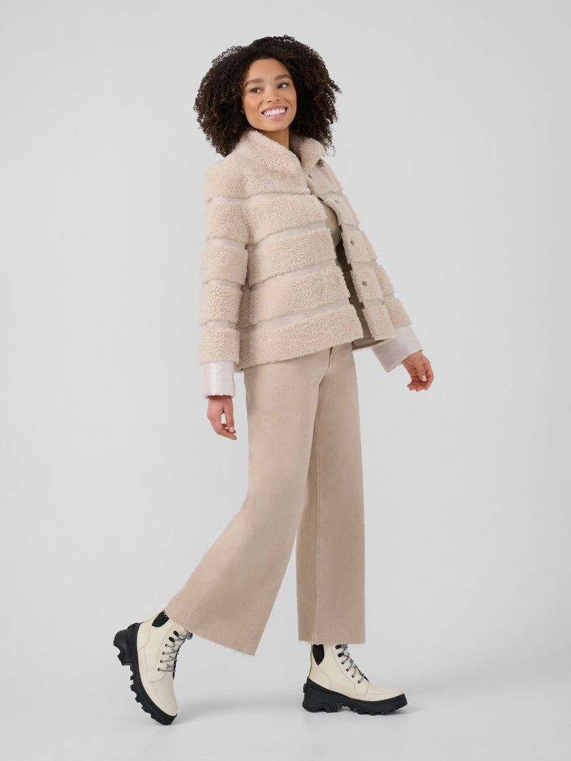 Thea Shearling Reversible Coat | Parchment