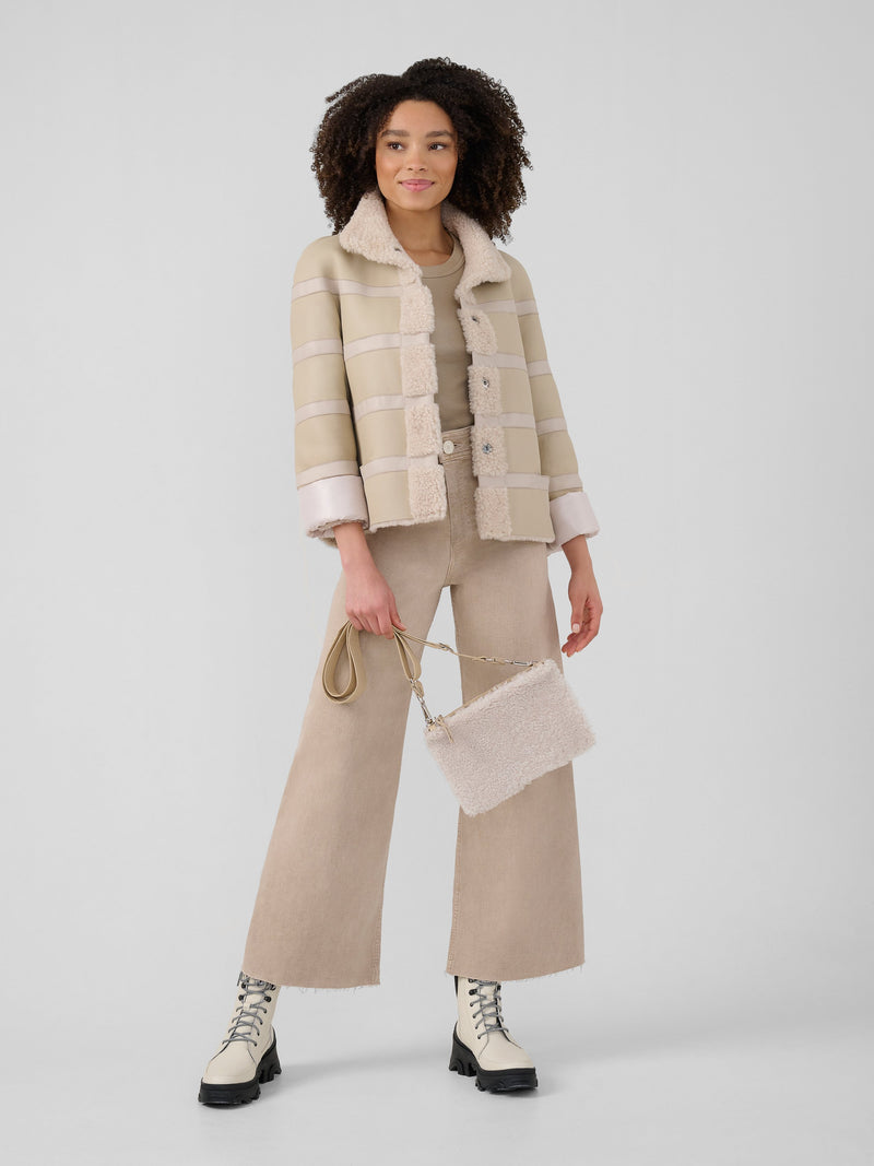 Thea Shearling Reversible Coat | Parchment