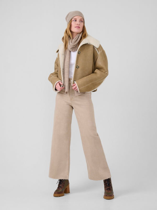 Mia Shearling Bomber | Sand