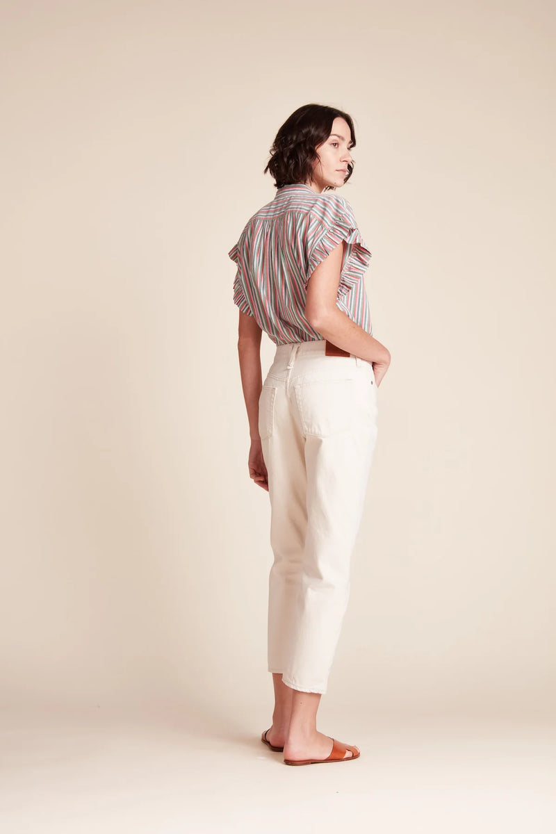 Blake Boyfriend Shirt | Honeysuckle Stripe