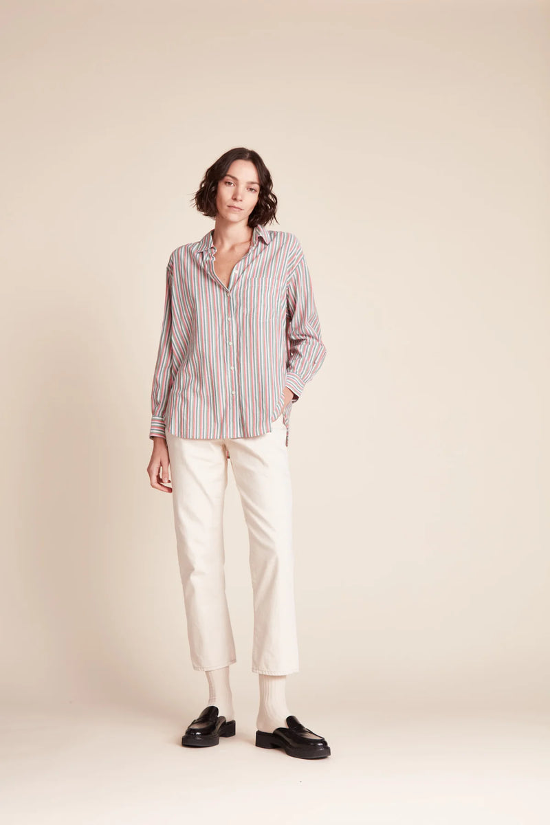 Blake Boyfriend Shirt | Honeysuckle Stripe