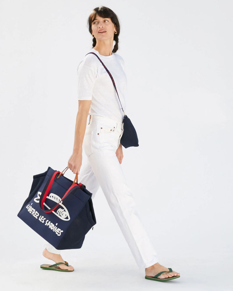 Trucker Beach Tote | Navy Neoprene