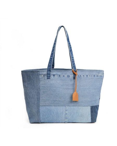 Voile Tote | Washed Denim Patchwork