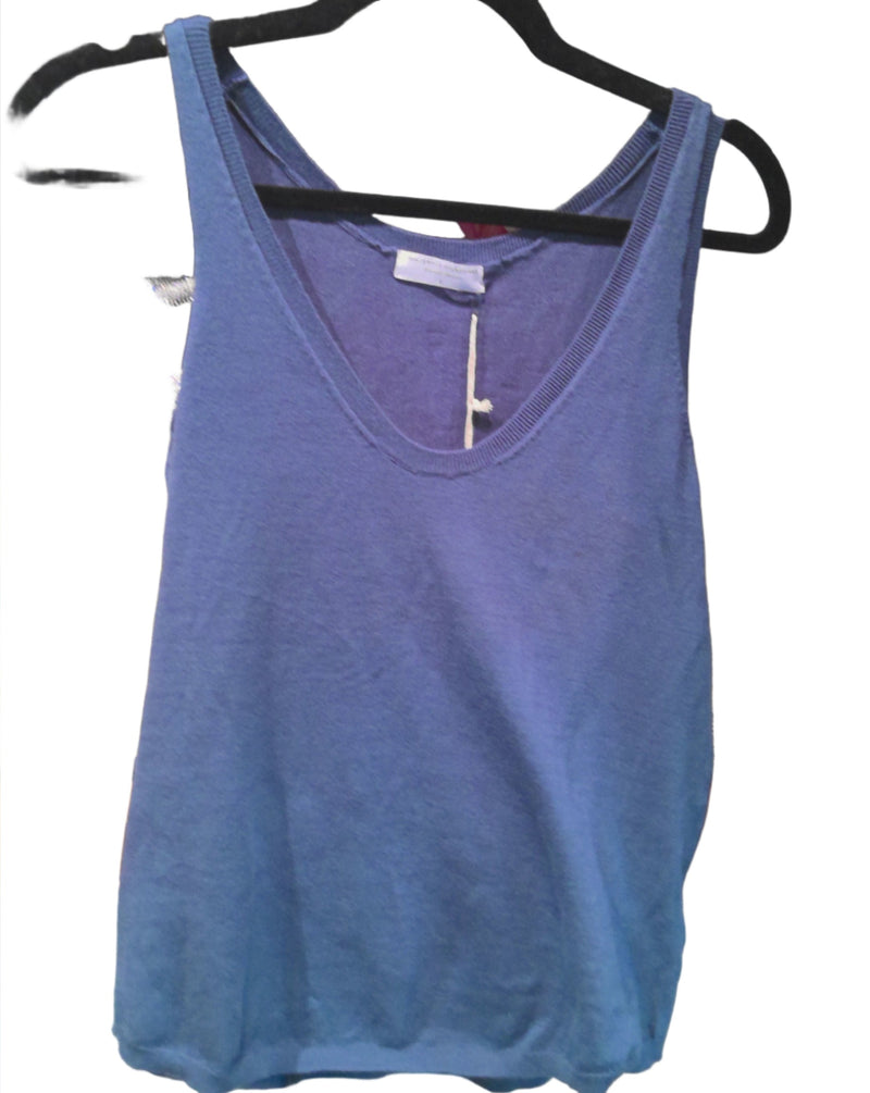 Cotton Scoop Tank | Vintage Blue