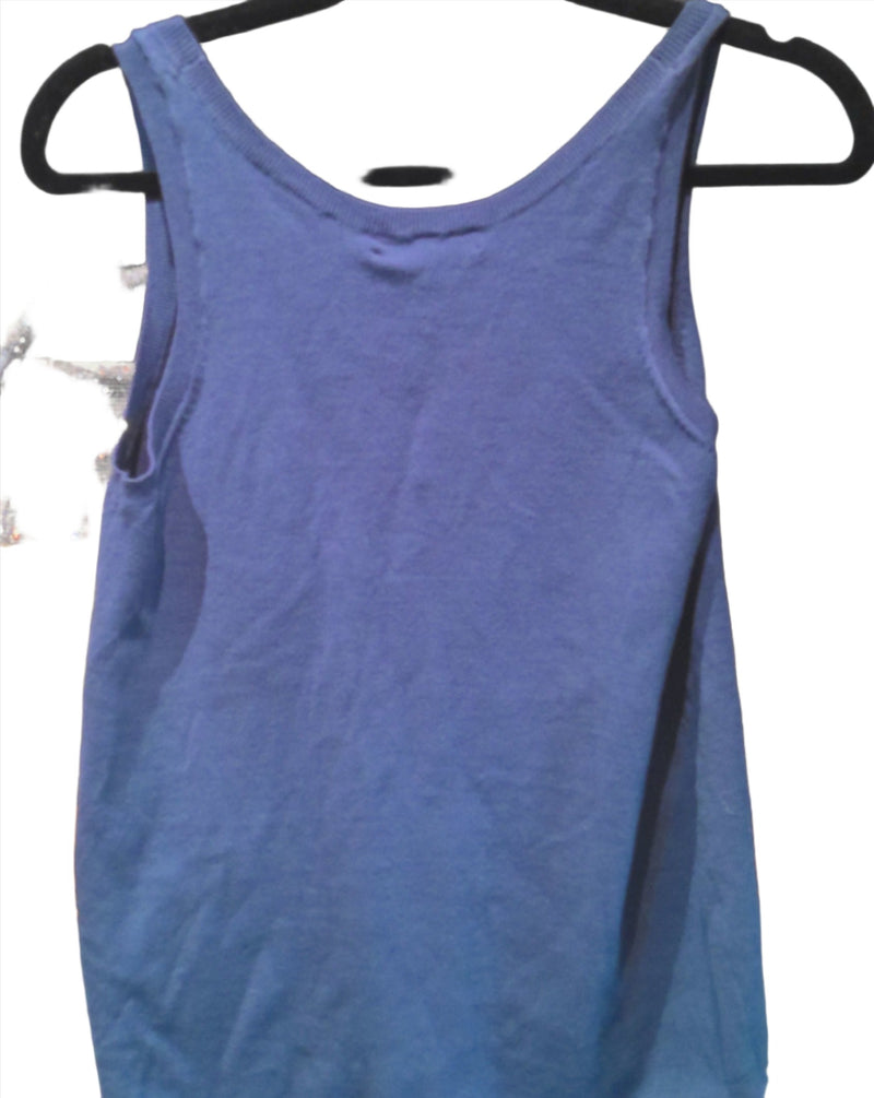 Cotton Scoop Tank | Vintage Blue