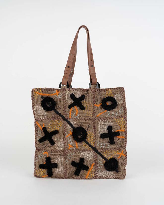 Tic Tac Toe Bag - Taupe
