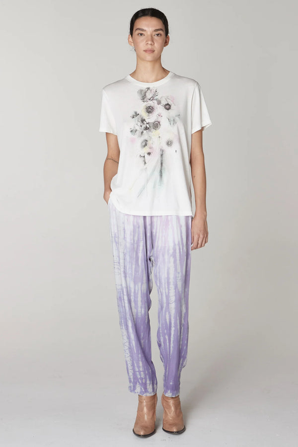 White Flower Screen Print Betty Tee