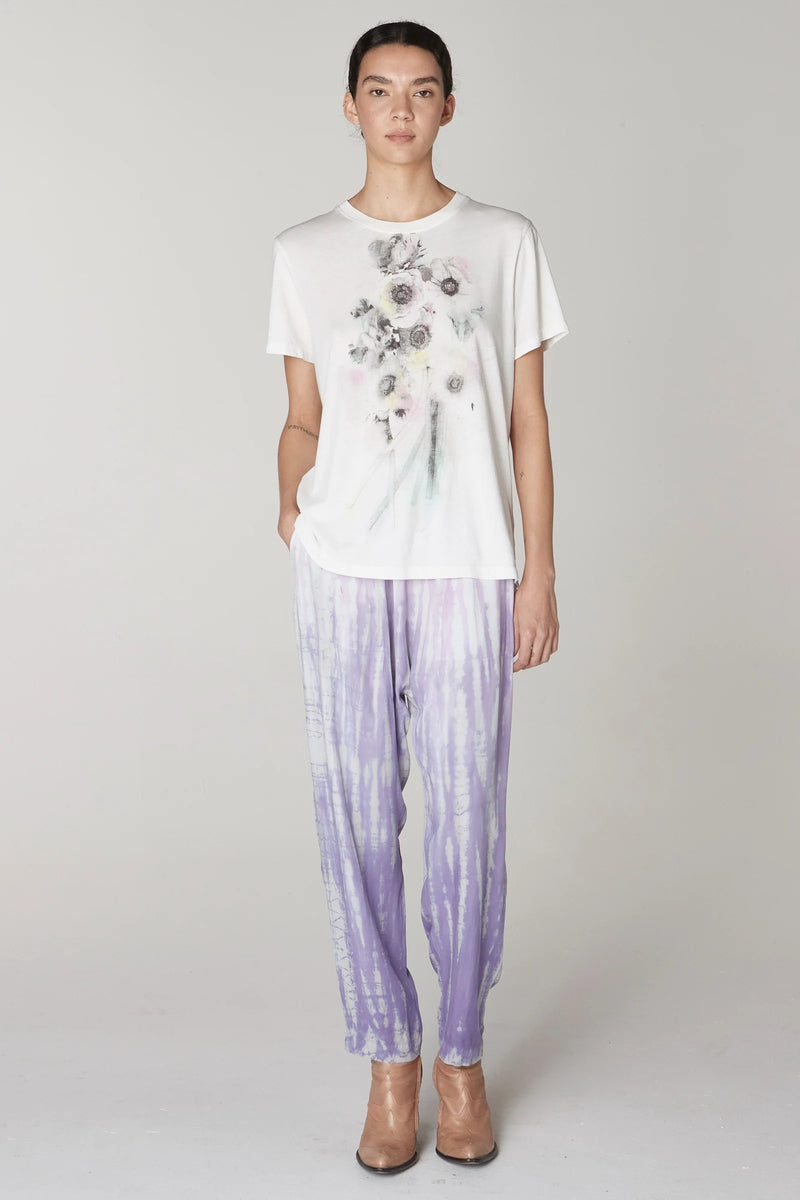 White Flower Screen Print Betty Tee