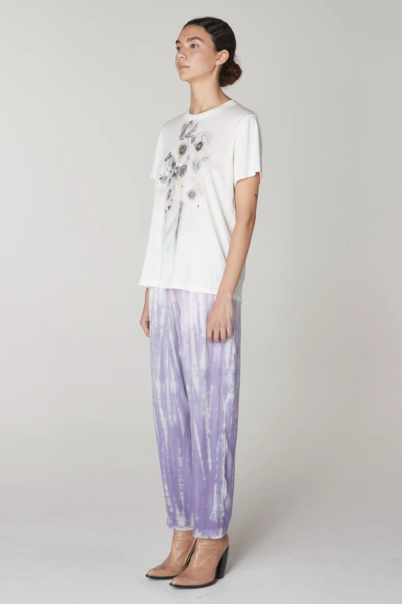 White Flower Screen Print Betty Tee