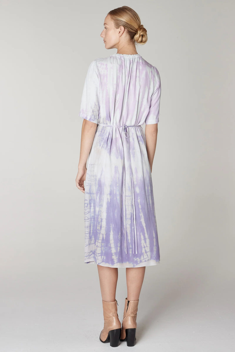 Lavender Treatment Short Sleeve Tatiana Dress