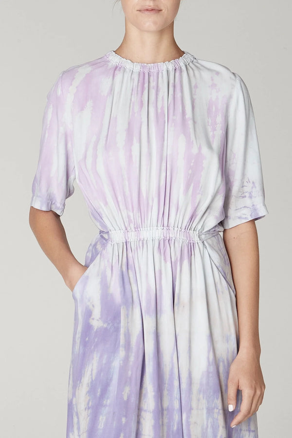 Lavender Treatment Short Sleeve Tatiana Dress