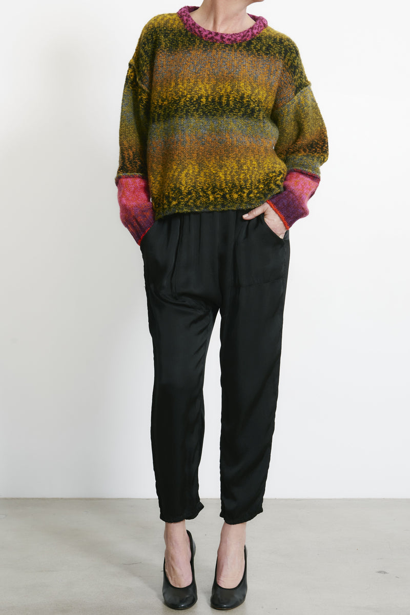 Iris Pullover Olive Burgundy