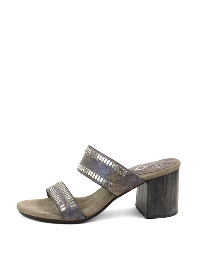 Adella 50 Heel | Blue Pearl Cracked w/Nickel Art
