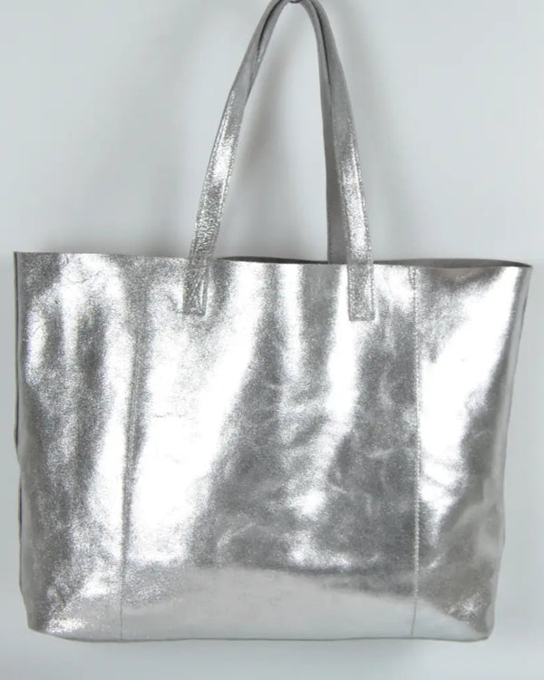 Studio Caleidoscope Perri Reversible Tote in Grey Silver shop at well heeled vermont