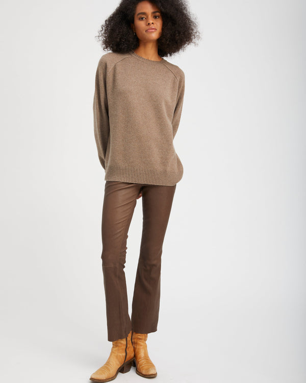 Leather Ankle Flare | Truffle