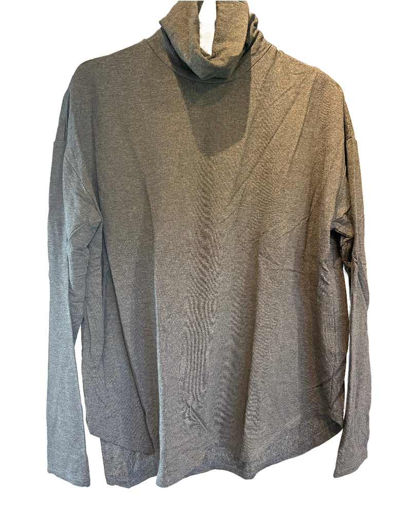 French Terry Oversized Turtleneck | Anthracite