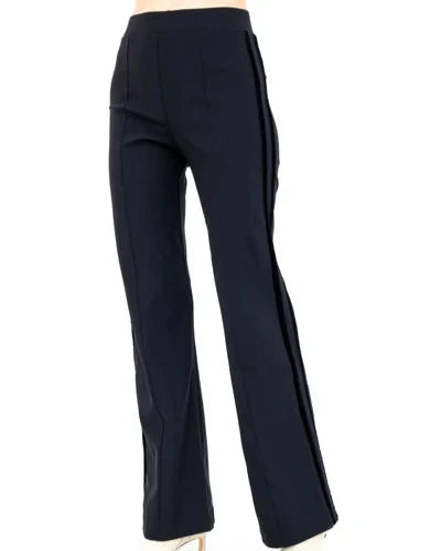 Arden Flare Pants with Velvet Stripe | Black Well Heeled Arden Flare Pants with Velvet Stripe | Black Well Heeled
