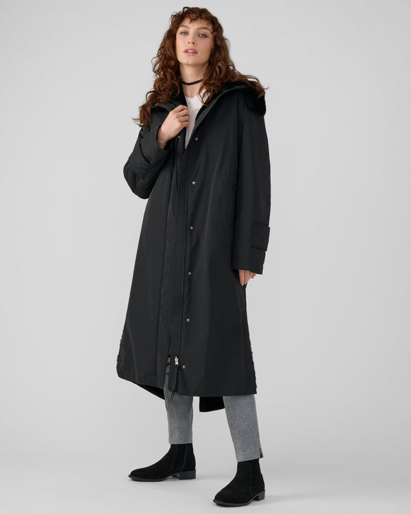 Aurelia Reversible Rain Coat | Black