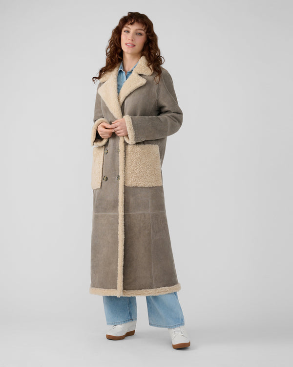 Autumn Maxi Shearling Jacket | Vintage Beige