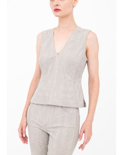 Bailee V Neck Corset Tank | Ash