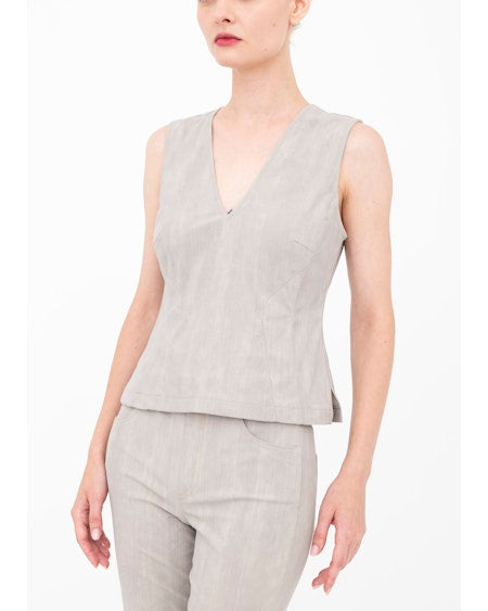 Bailee V Neck Corset Tank | Ash