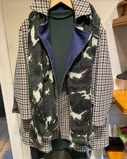 Dark Green Camouflage Cashmere Scarf